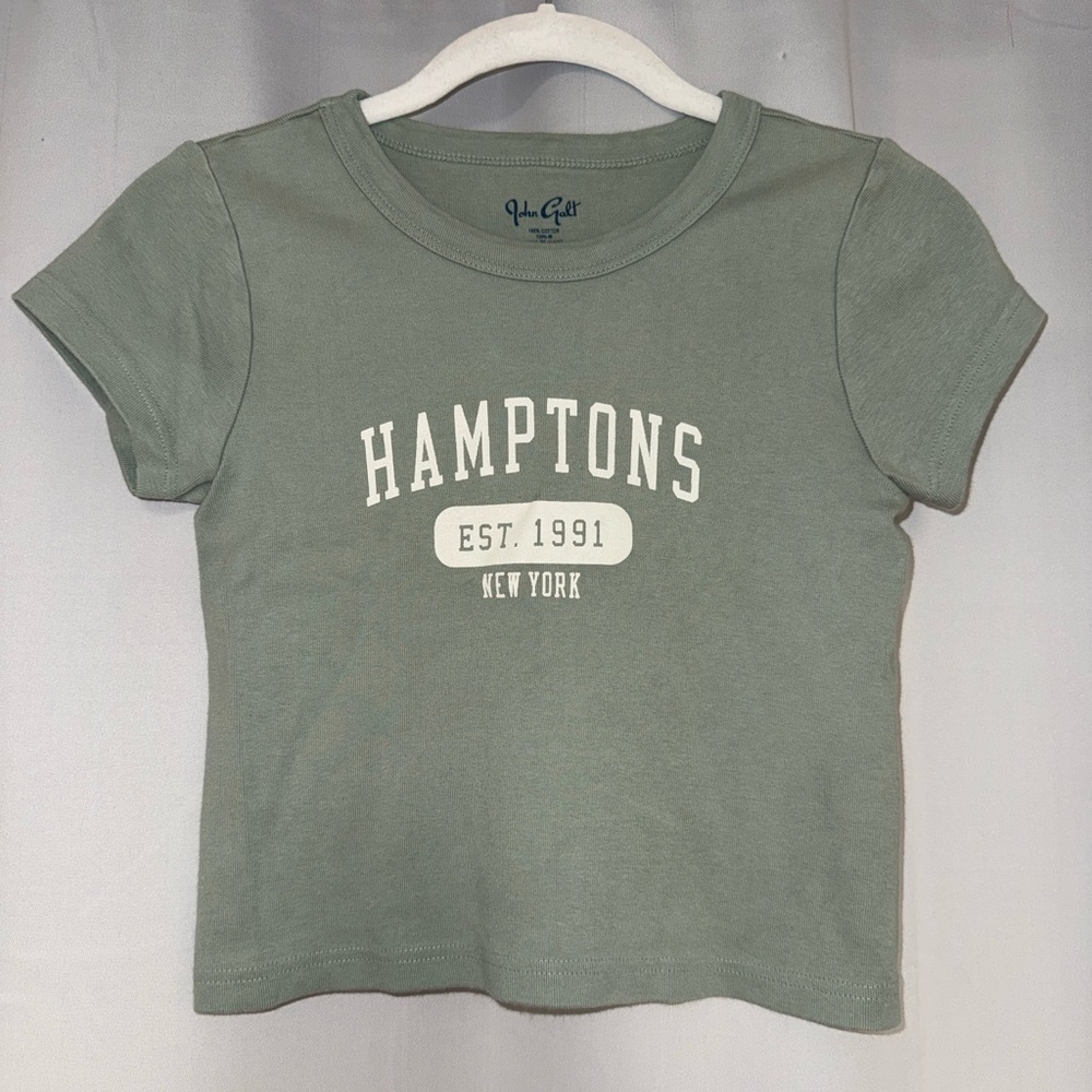 Brandy Melville green Hamptons baby Tee John Galt
